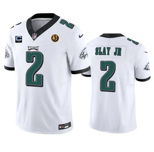 Men's Philadelphia Eagles #2 Darius Slay JR White 2023 F.U.S.E. With 2-star C Patch And John Madden Patch Vapor Limited Football Stitched Jersey - Click Image to Close